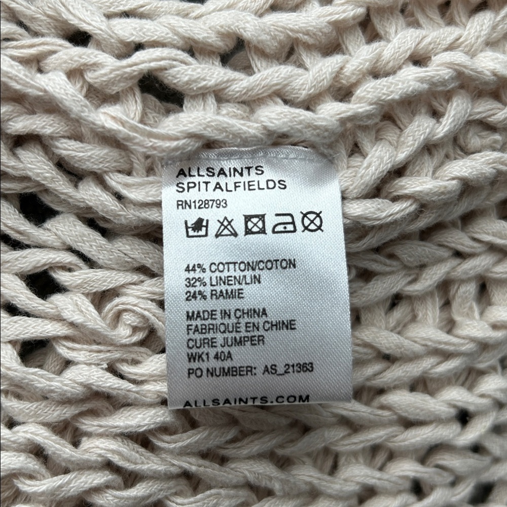 All Saints Cream Knit Sweater Size U.S. 10 UK 14 EU 42 - Picture 11 of 11